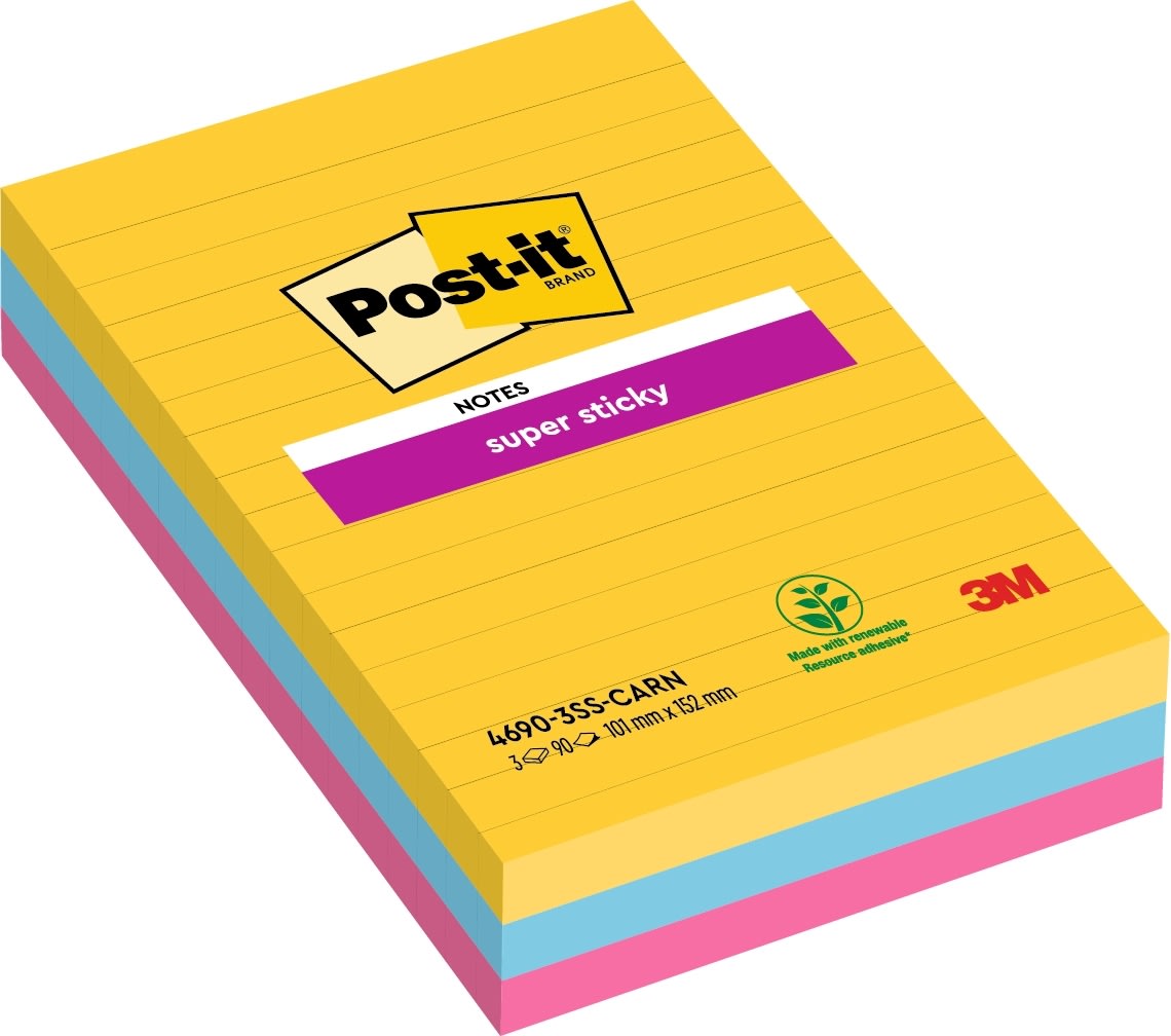 Post-it Super Sticky Notes | Carnival | 101x152 mm