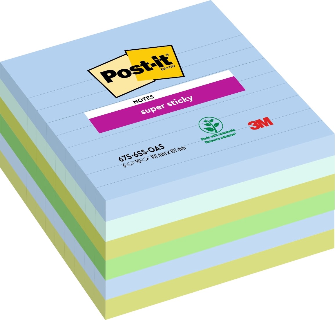Post-it Super Sticky Notes | Oasis | 101x101 mm