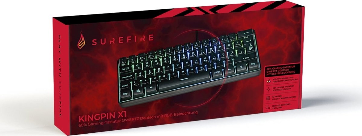 SUREFIRE KingPin X1 gamingtangentbord | svart