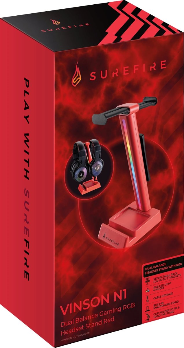 SUREFIRE Vinson N1 hållare för gamingheadset | röd