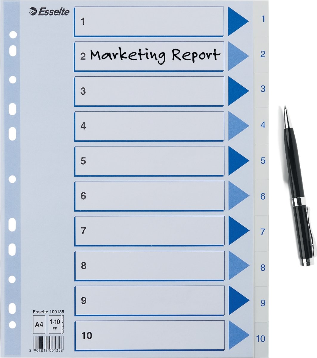 Register Esselte A4 1-10 Plast Vit