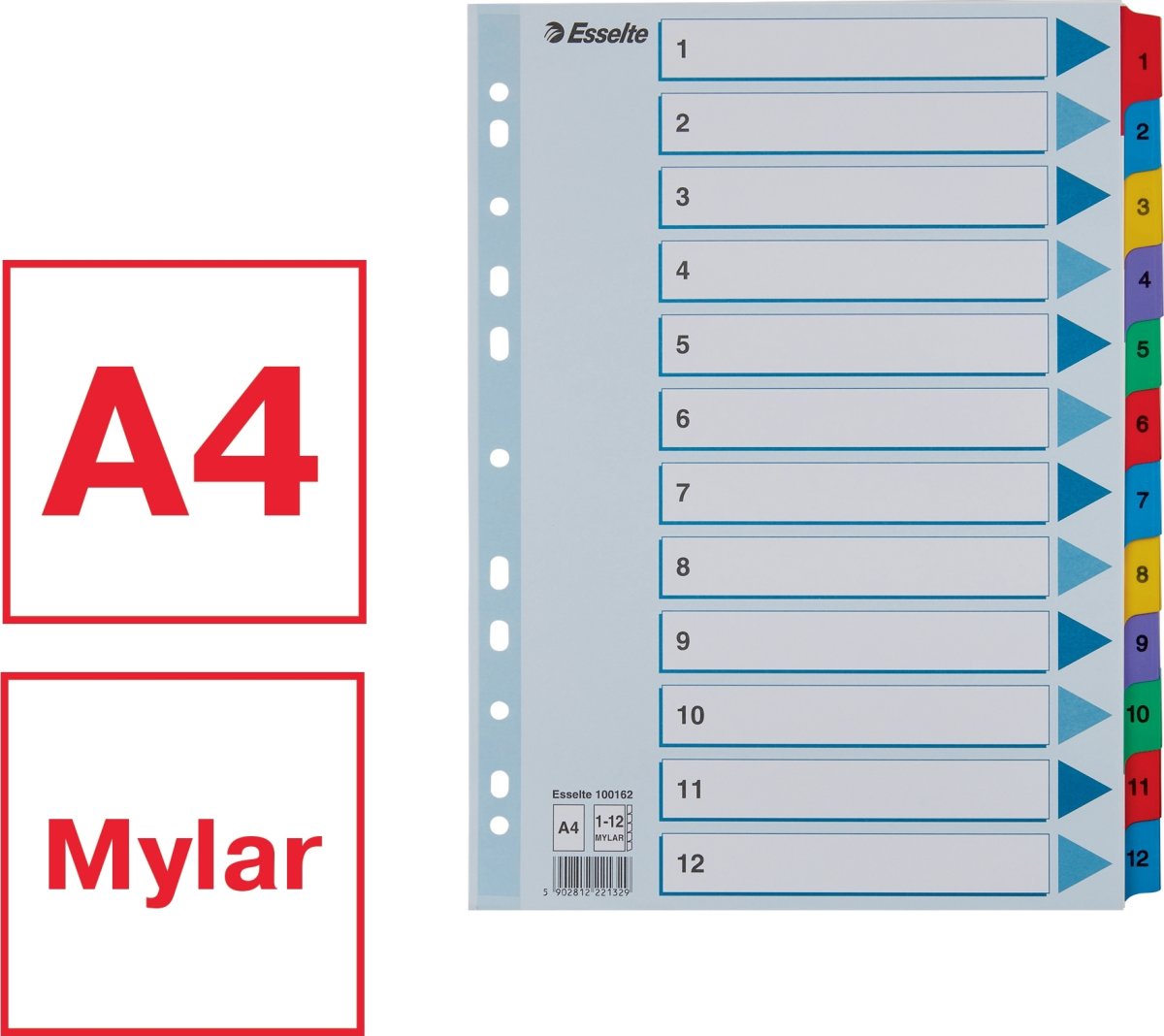 Register Esselte Mylar A4 1-12