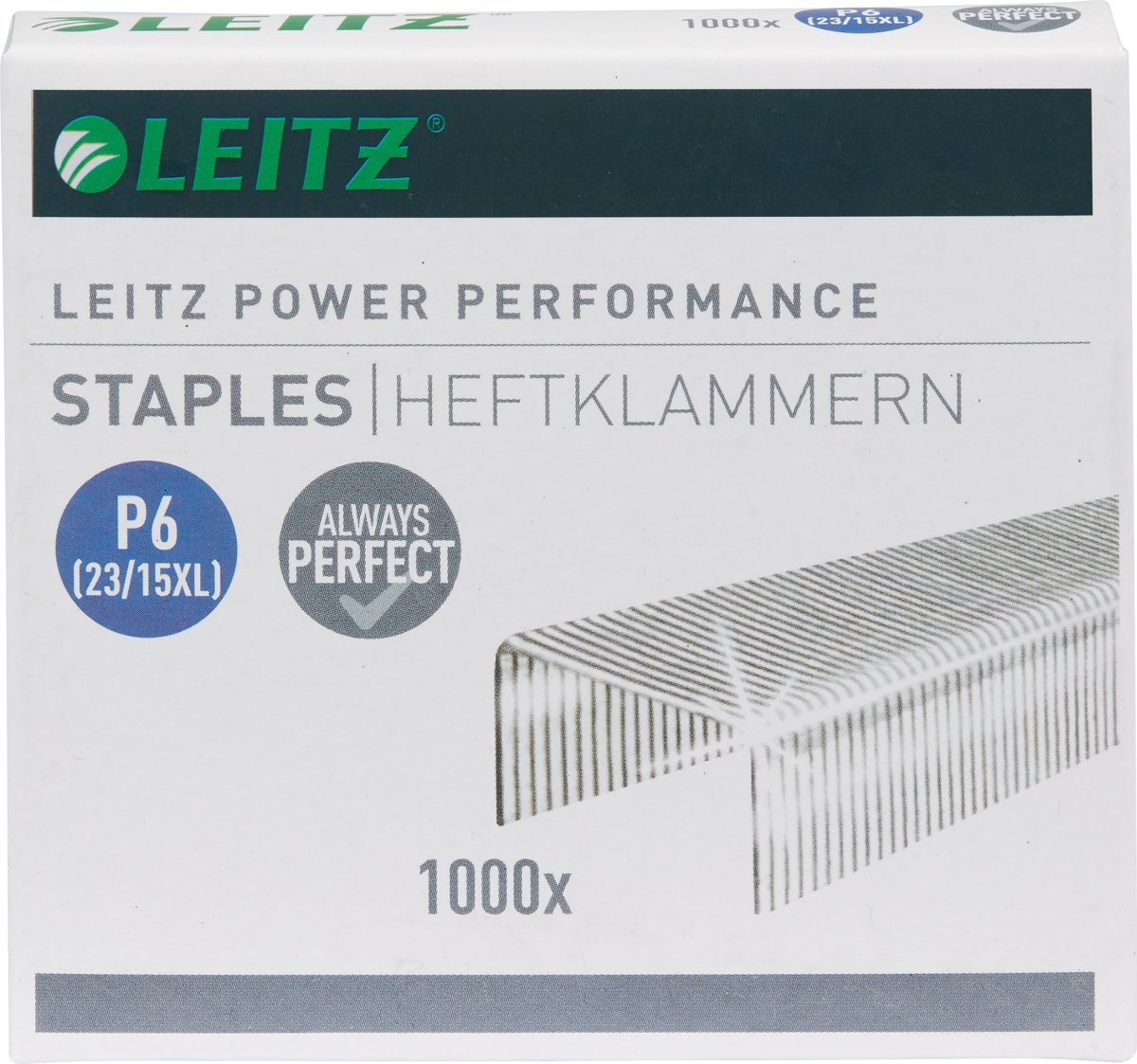 Häftklammer Leitz 23/15 Performance P6 1000 st
