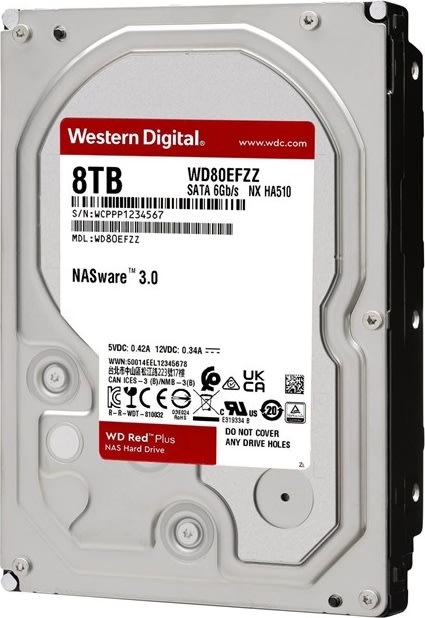 Western Digital Red Plus 3,5'' NAS-hårddisk | 8 TB