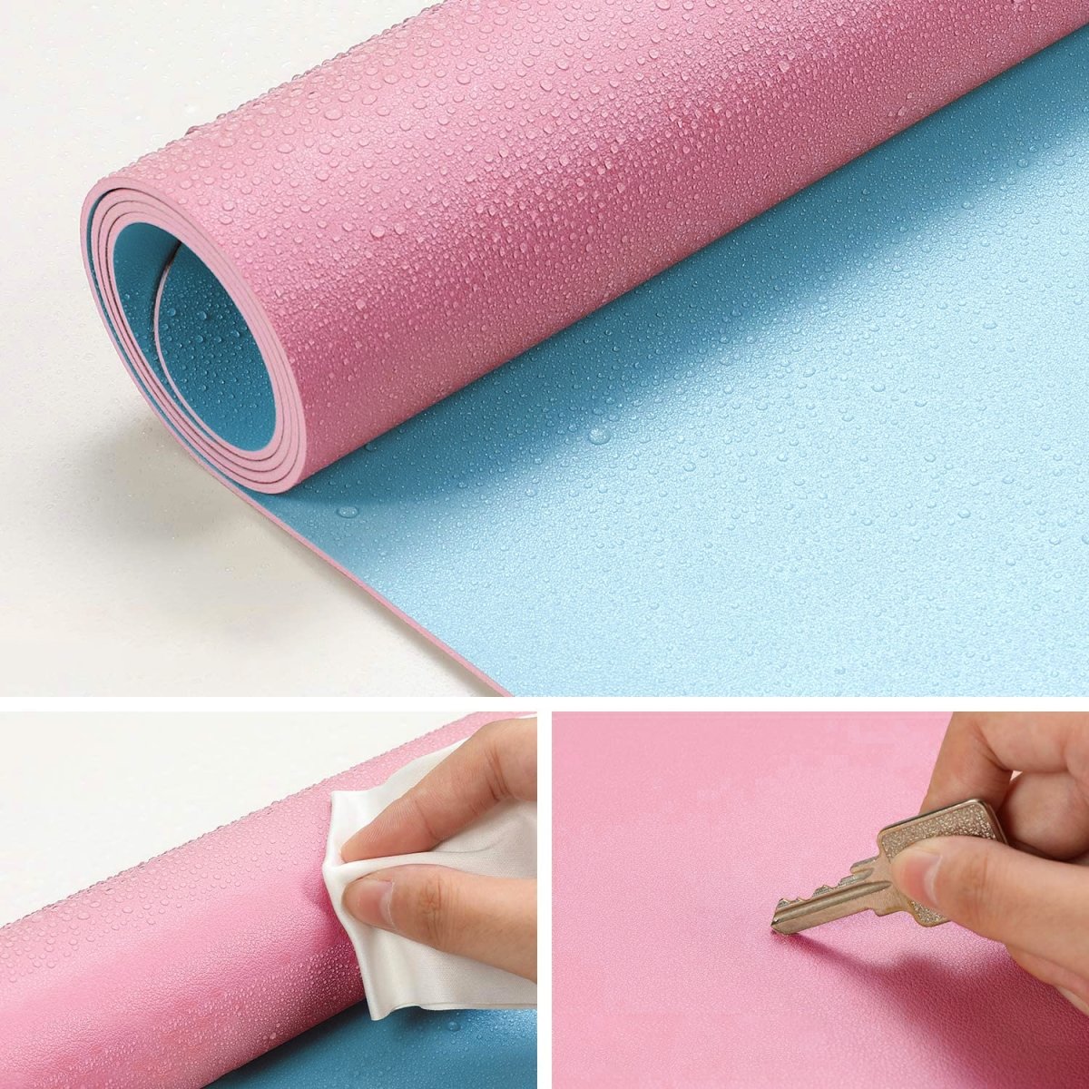 Kozo skrivbordsunderlägg | 90x43 cm | Ljusblå/rosa