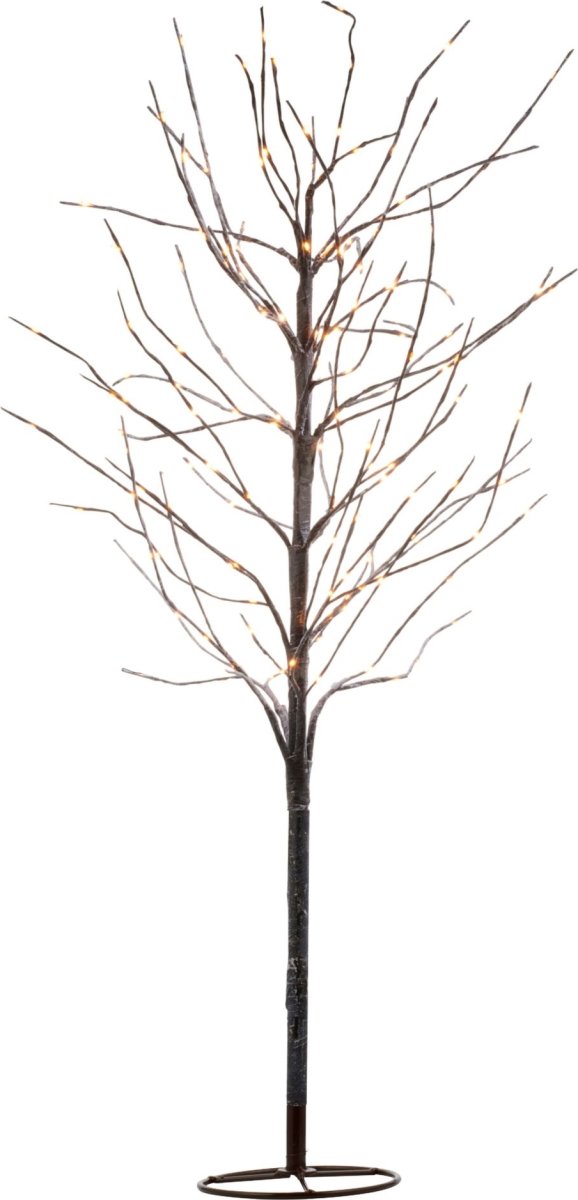 Kira Ljusträ med snö, H120 cm, brun / vit