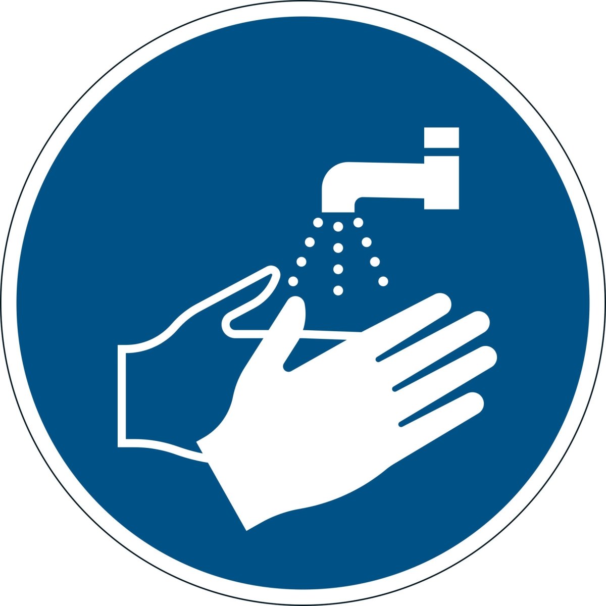 Durable Skylten "Tvätta händerna" | Avtagbar