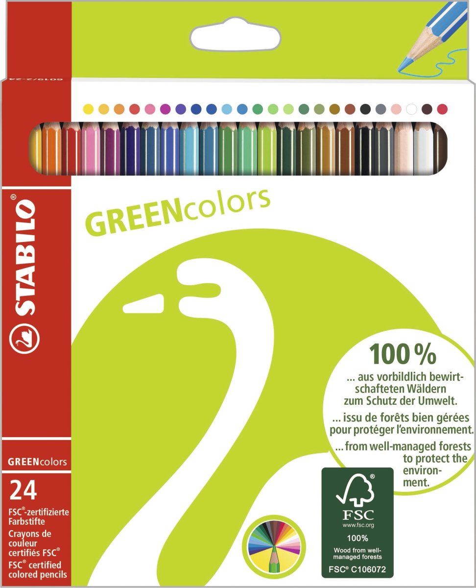 Stabilo Green färgpennor | 24 färger