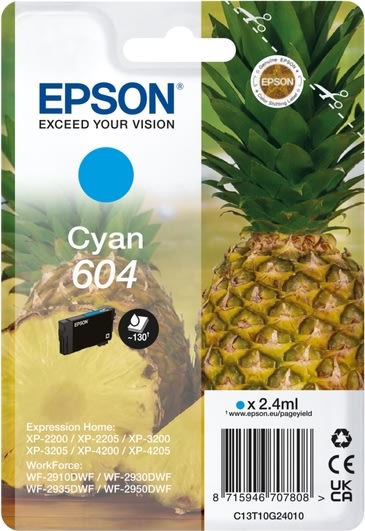 Epson T604 Bläckpatron, cyan