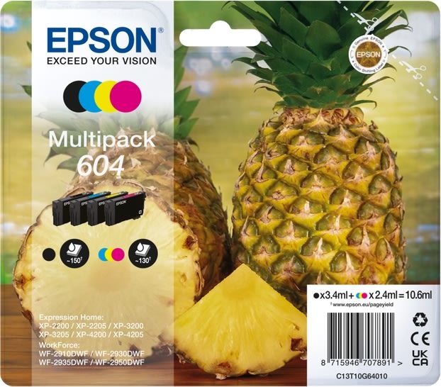 Epson T604 bläckpatron, flerpack