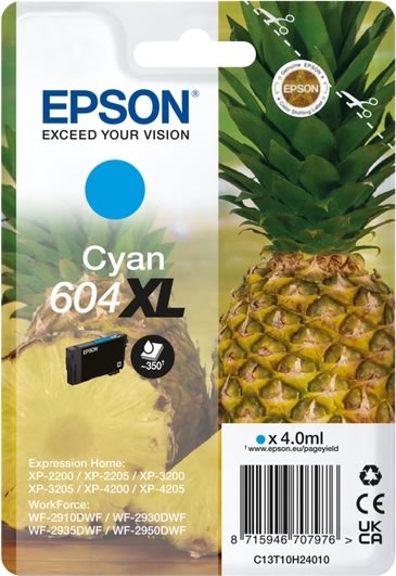 Epson T604XL bläckpatron, cyan