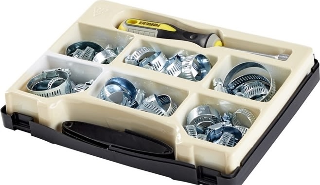 Probuilder slangklämmor ass. m/skruvmejsel 50 st
