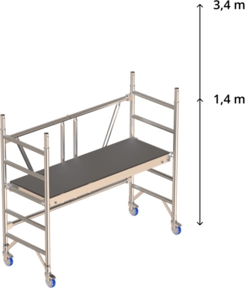 Fällbar byggnadsställning 75 x 180 cm - H 1,40 m