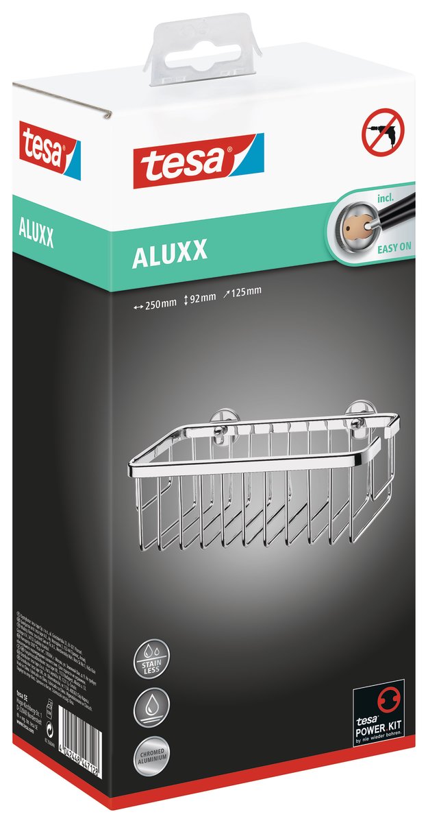 tesa Aluxx förvaringskorg för dusch, Silver