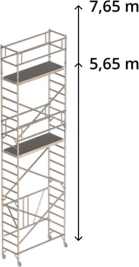 Fällbar byggnadsställning 75 x 180 (räcke), H5,65m