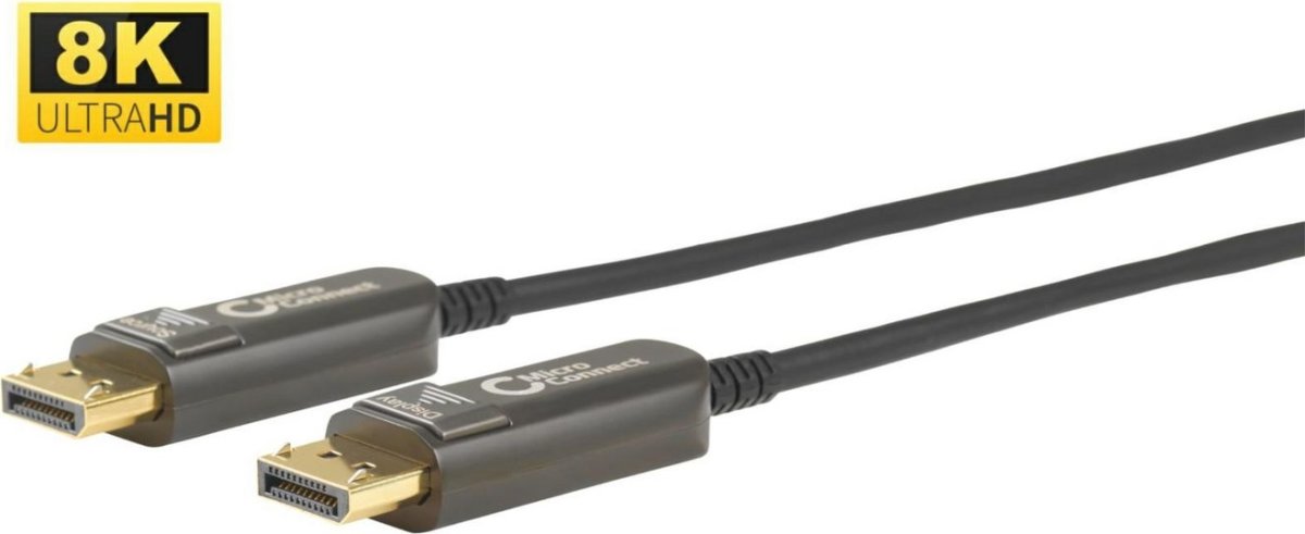 MicroConnect Fiber DisplayPort 1.4 kabel | 20 m