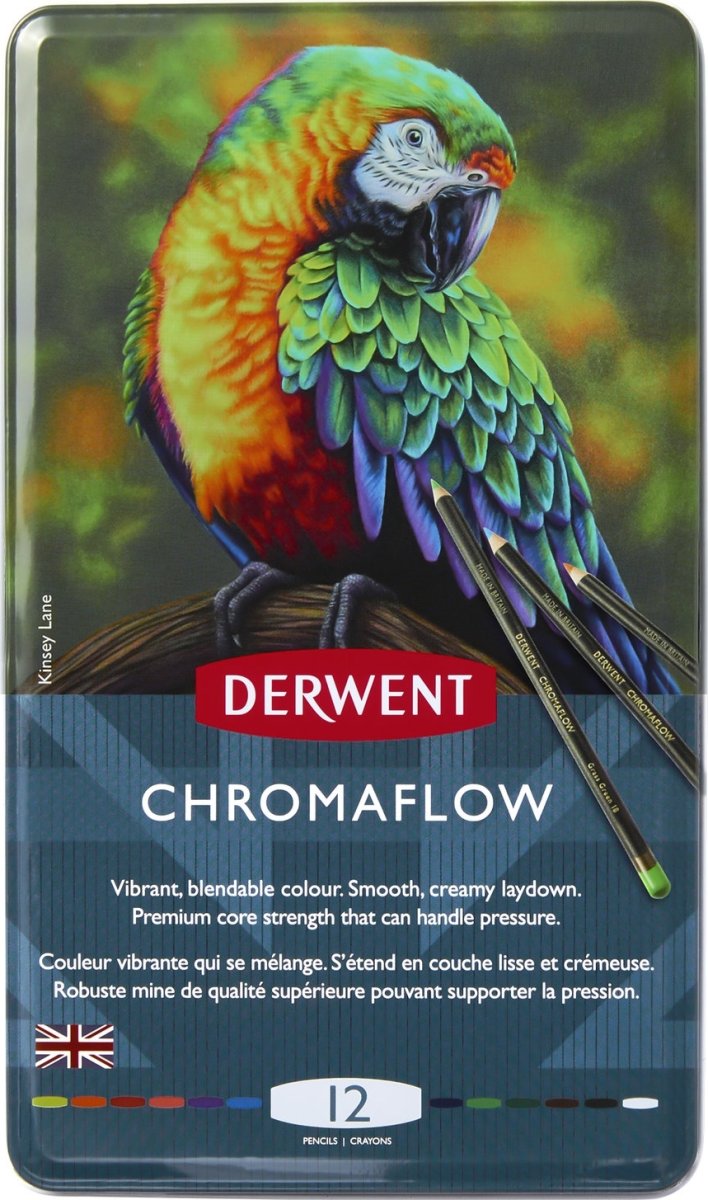 Derwent Chromaflow Färgblyertspennor | 12 färger