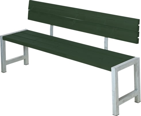 Plus Plankbänk med ryggstöd | L 176 cm | Grön