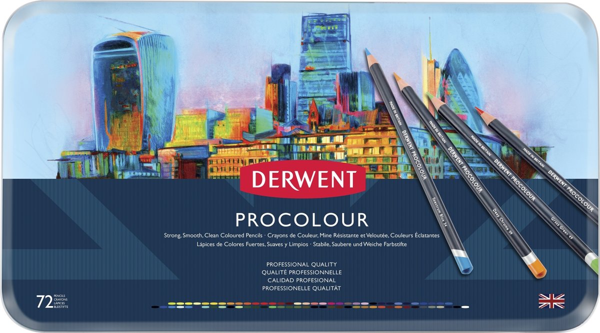 Derwent Procolour Färgblyertspennor | 72 färger