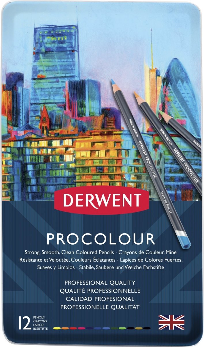 Derwent Procolour Färgblyertspennor | 12 färger