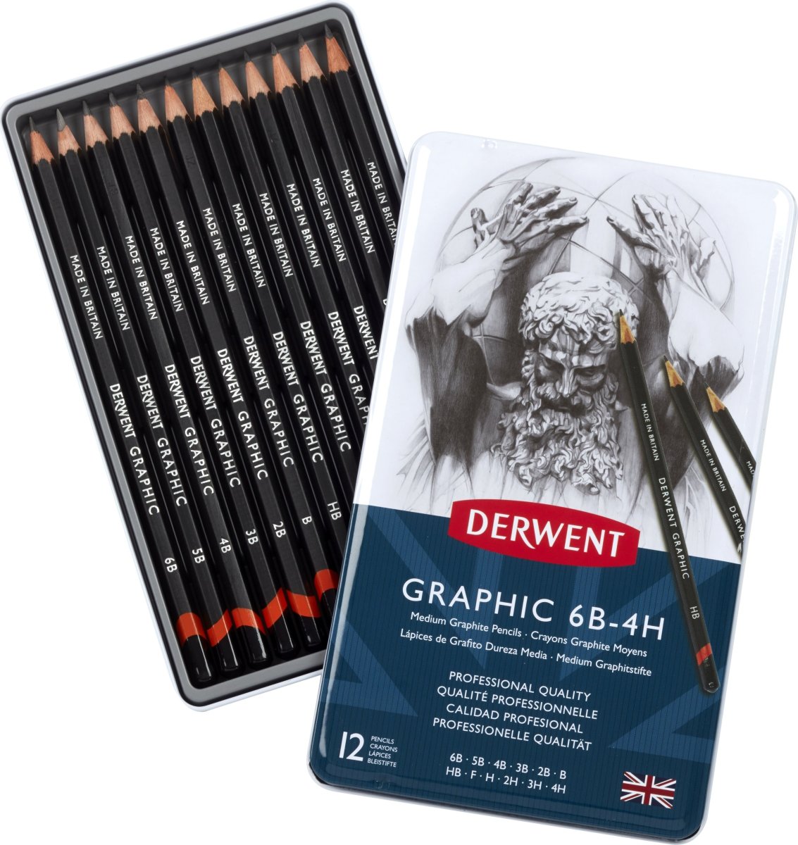 Derwent Graphic Grafitpennor | 6B-4H | 12 st.