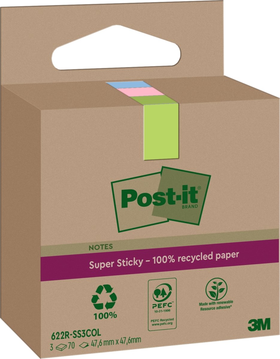 Post-it Super Sticky Notes | Rec. | Mix | 47x47 mm