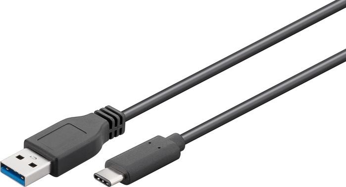 MicroConnect USB-C till USB-A-kabel | 1 m | Svart