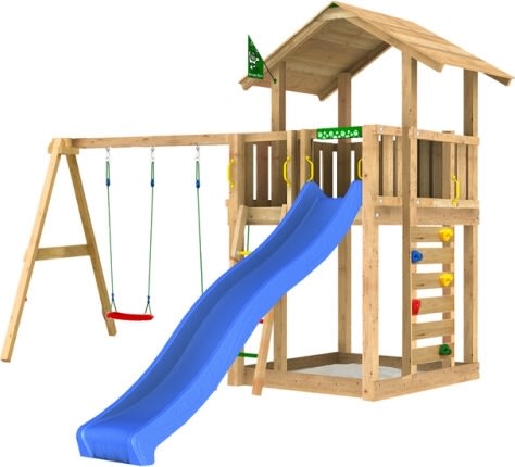 Jungle Gym Chalet 2.1 lektorn, gungor+rutschkana.