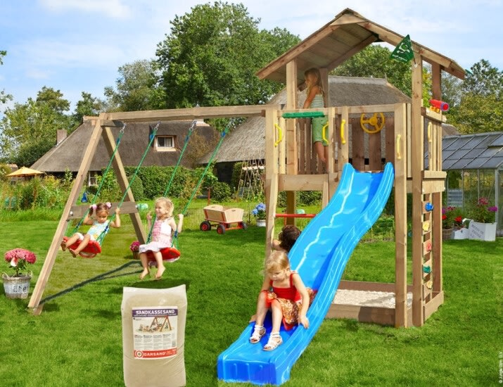 Jungle Gym Chalet 2.1 lektorn, gungor+rutschkana.