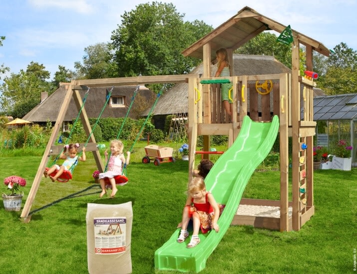 Jungle Gym Chalet 2.1 lektorn, gungor+rutschkana.