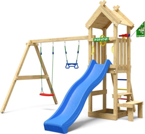 Jungle Gym Totem lektorn, gungor+röd rutschkana