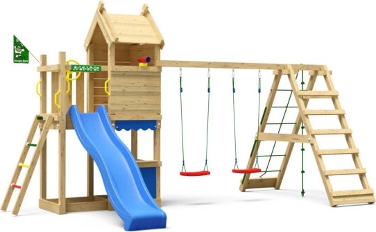 Jungle Gym Resort lektorn, klättring+blå rutsch
