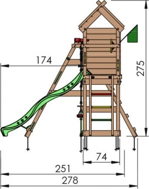 Jungle Gym Resort lektorn, klättring&röd rutsch