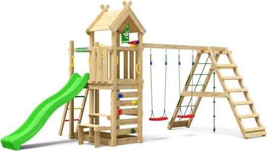 Jungle Gym Teepee lektorn, klättring + grön rutsch