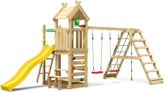 Jungle Gym Teepee lektorn, klättring + gul rutsch