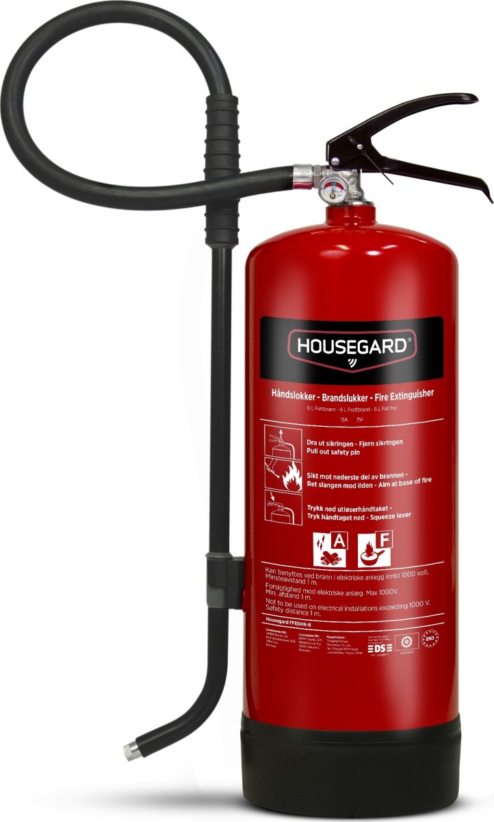 Housegard fettbrandsläckare, 6 L, Röd