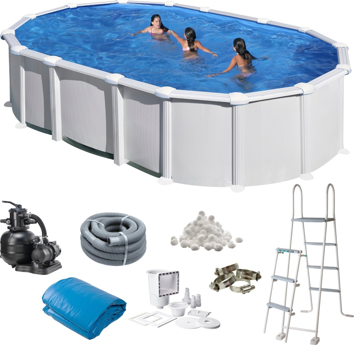 Pool Basic 7,3x3,75x1,32 m | 28 217 liter | Vit