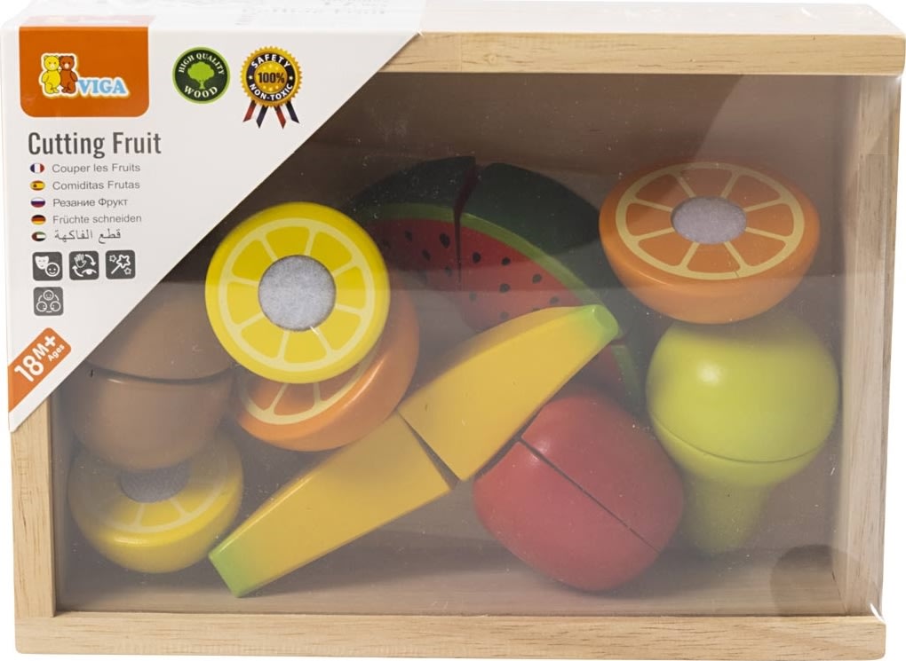 VIGA leksaksmat för uppskärning | Frukt | 18 delar