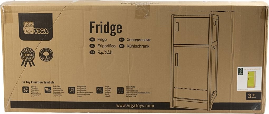 VIGA kylskåp för leksakskök | 2 luckor | Grön