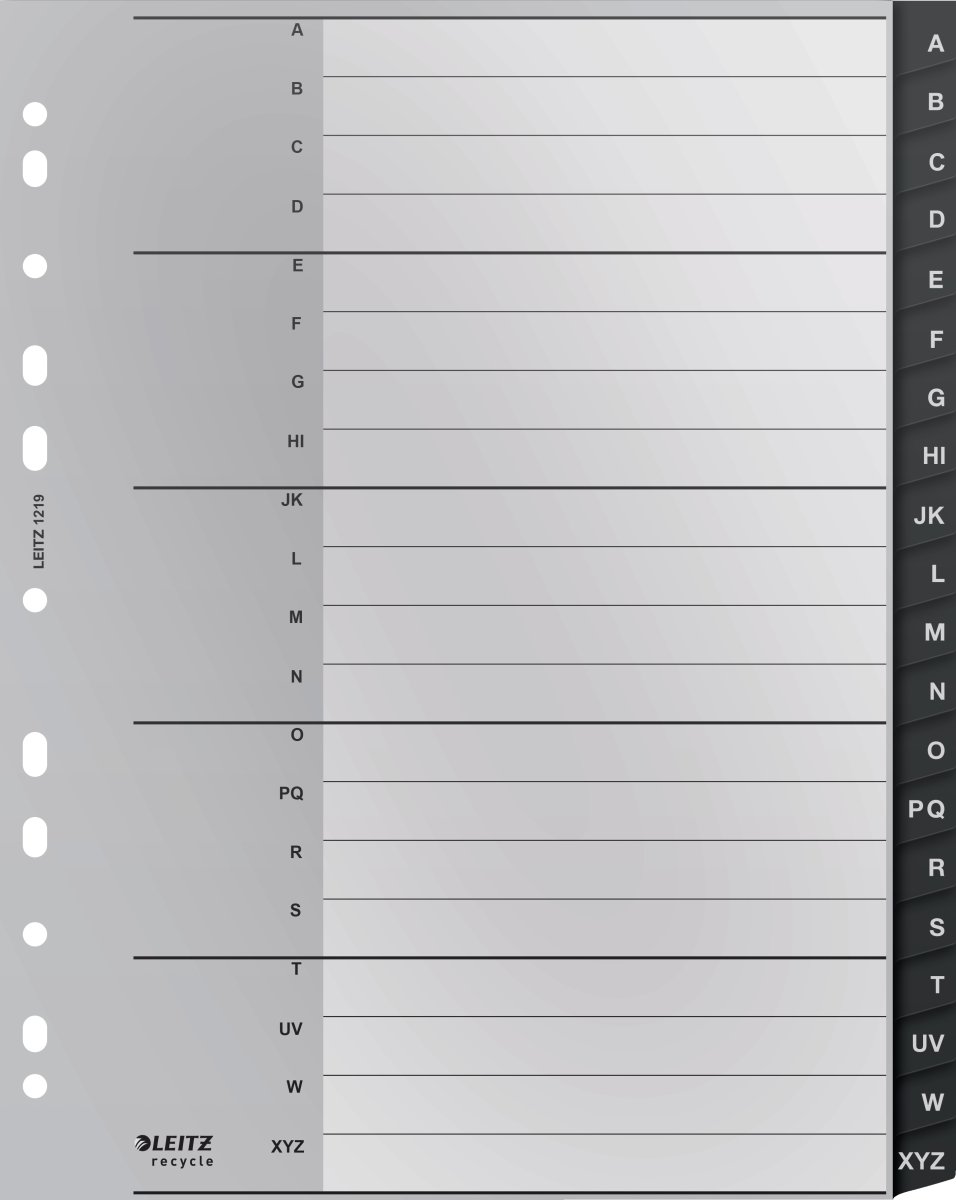Leitz Återvinningsregister | A4+ | PP | A-Z