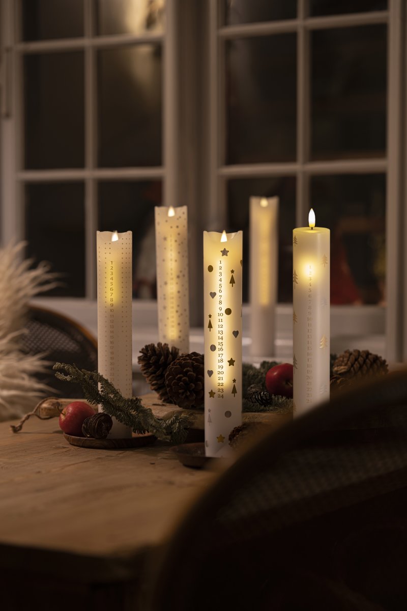 Sirius Sille kalenderljus | Vit/silver