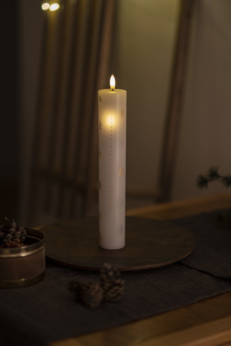 Sirius Sille kalenderljus | Vit/silver