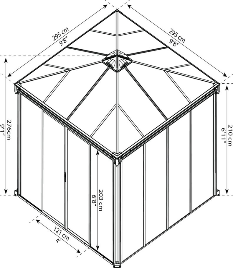 Palram Canopia Palermo 3000 förslutningssystem