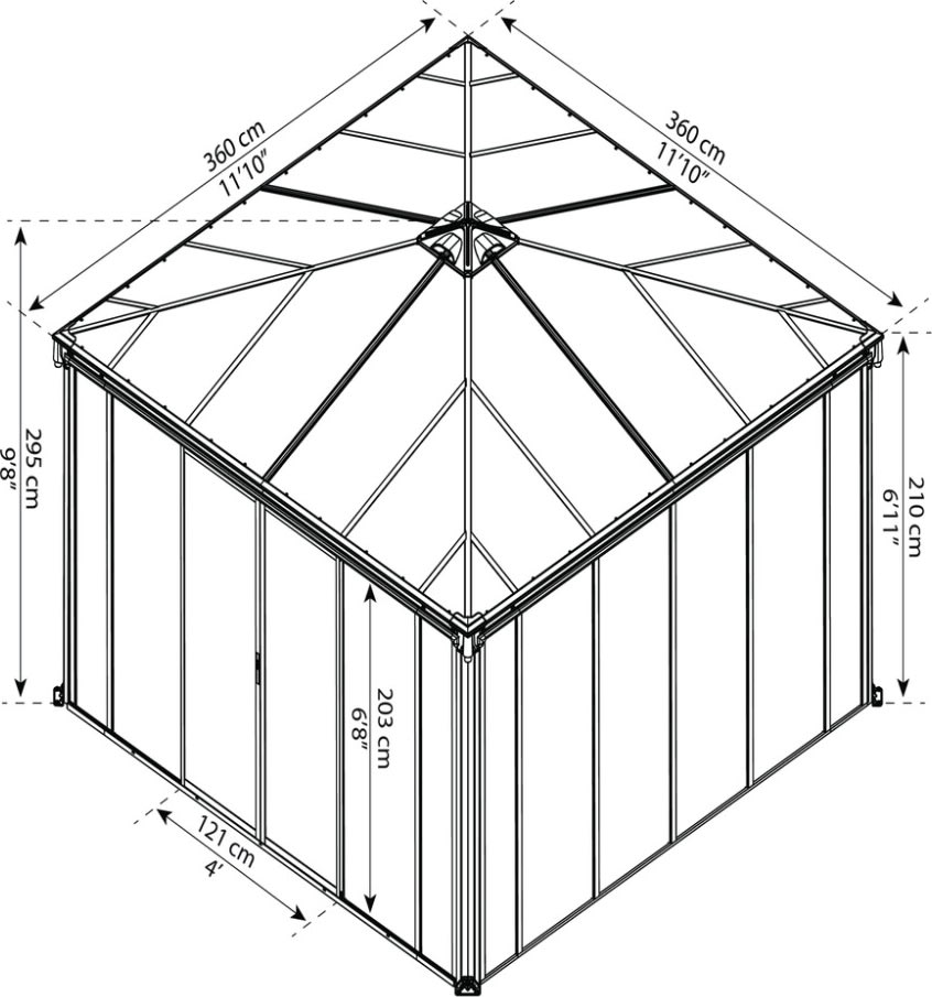Palram Canopia Palermo 3600 förslutningssystem