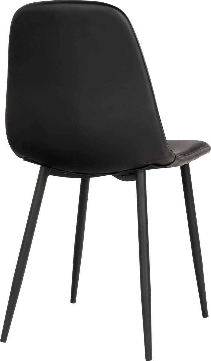 Merkur matsalsstol, svart med svarta träben