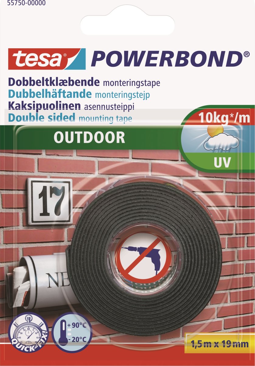 tesa Powerbond Outdoor monteringstejp 19mm/1,5m