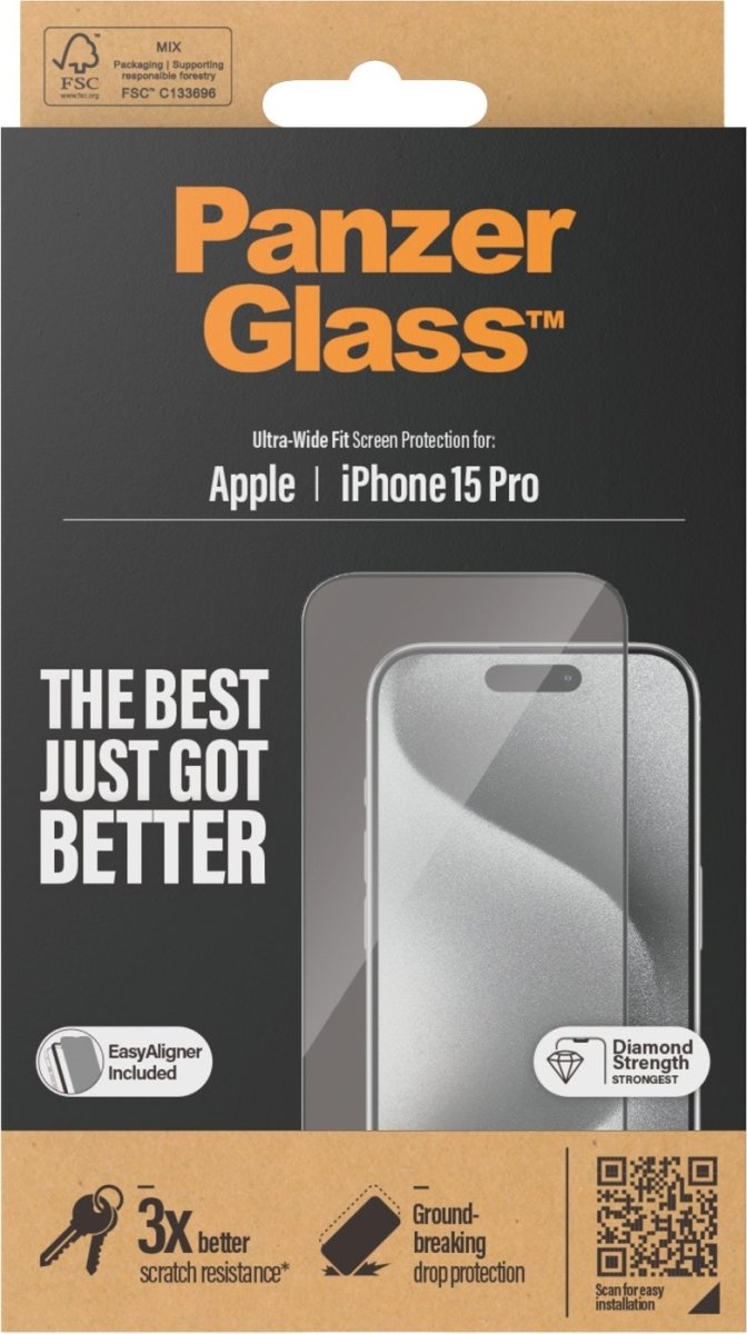 PanzerGlass Ultra Wide Fit iPhone 15 Pro
