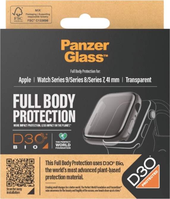 PanzerGlass Apple Watch 9 FullBody | 41mm | Klar