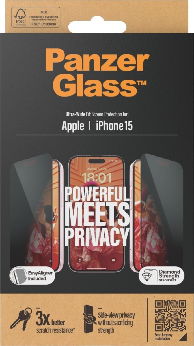 PanzerGlass UWF Privacy iPhone 15