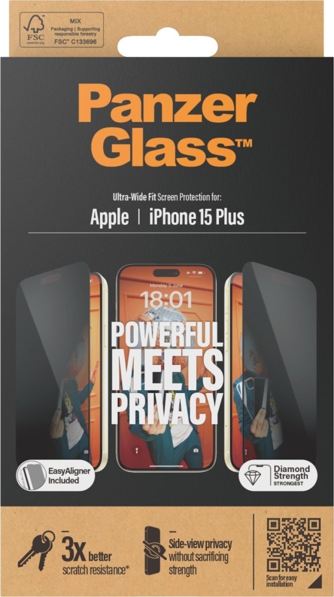 PanzerGlass UWF Privacy iPhone 15 Plus